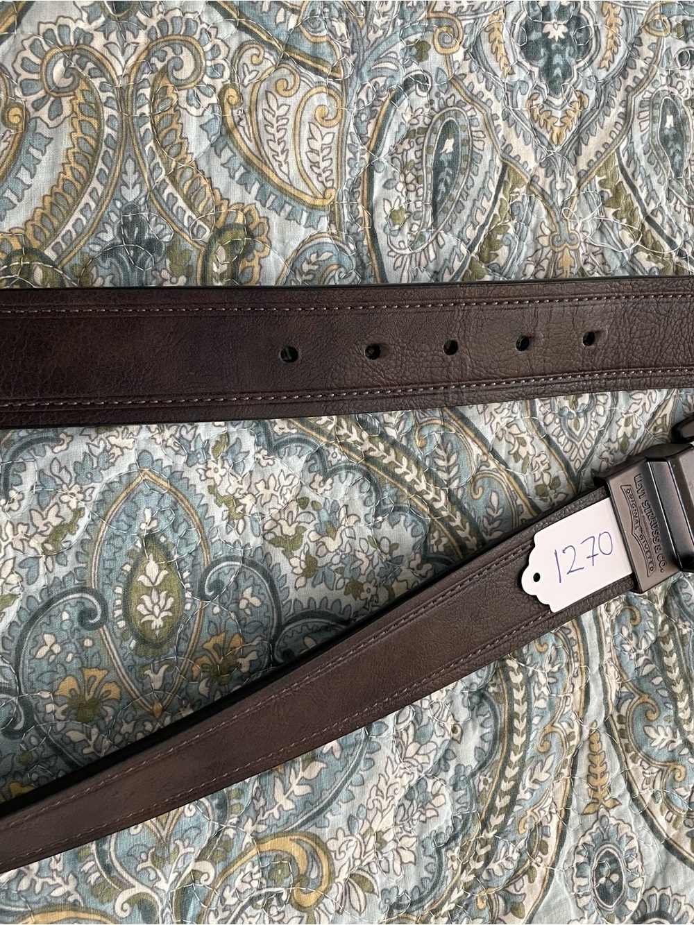 Levi’s Genuine Leather Belt 36/90 Brown Gunmetal Buckle Men’s Medium